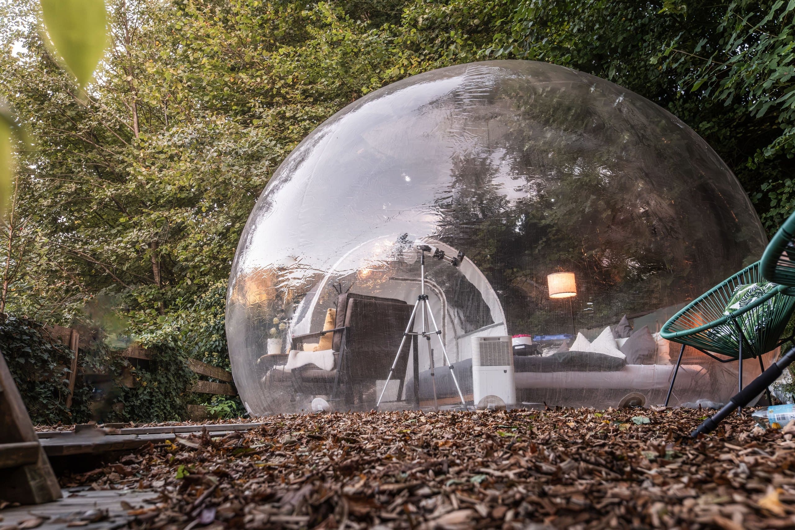 Bubble Tent Elzach zwischen Bäumen im Schwarzwald